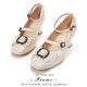 Iris Corolla Frame Square Heel Shoes(Reservation/8 Colours/Full Payment Without Shipping)